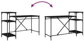 vidaXL Asztal Fekete tölgy 135 x 50 x 90 cm Faanyag