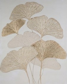 Kézzel festett vászonkép ginkgo levelek 80X100