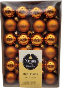 Üveggolyók 24 db Ø 2,5 cm réz