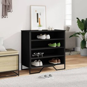 fekete szerelt fa cipőszekrény 80 x 38 x 78 cm