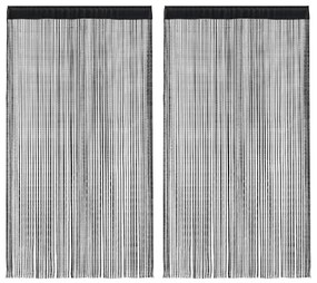 2 db fekete zsinórfüggöny 140 x 250 cm