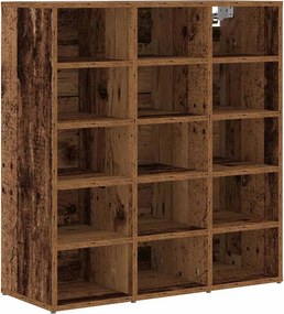 vidaXL Cipőszekrény polcokkal Öreg fa 77,5 x 30 x 83,5 cm Faanyag