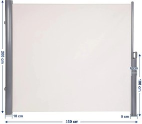 SONGMICS oldalsó rolós árnyékoló, kihúzható napellenző 200x350cm bézs