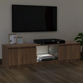barna tölgyszínű TV-szekrény LED-lámpákkal 120x30x35,5 cm