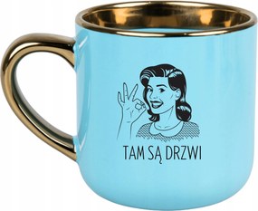 Bögre Kék 400ml Ajándék Vicces Anyák Napja Ott Van Az Ajtó