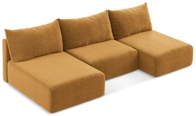 Narancssárga kinyitható-tárolóhelyes sarokkanapé Kalena – Makamii