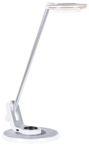Ezüst és fehér LED asztali lámpa USB csatlakozóval CORVUS Beliani