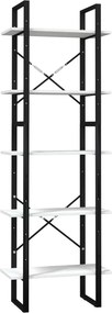 vidaXL ötszintes fehér fenyőfa könyvszekrény 60 x 30 x 175 cm