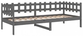 szürke tömör fenyőfa kanapéágy 80 x 200 cm