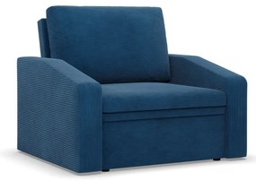Vertico fekvőfotel, 80 cm széles, kordbársony, kék