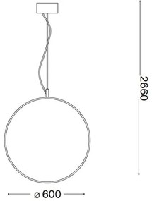 Ideal Lux - LED Csillár zsinóron CIRCUS LED/33W/230V átm. 60 cm CRI 90 fekete