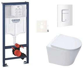 Falra akasztható WC-garnitúra világos falra / falra szerelhető Swiss Aqua Technologies Infinitio SIKOGRSIN10SCSH0