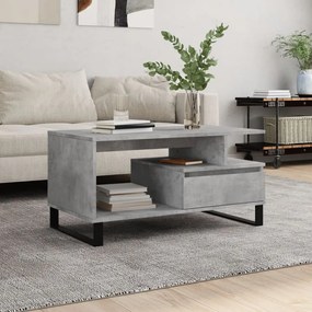 Betonszürke szerelt fa dohányzóasztal 90x49x45 cm