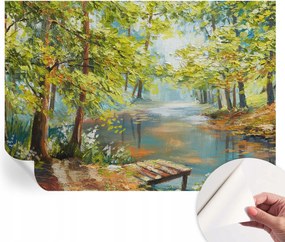 Öntapadós tapéta Fali furnér 3D hatás Erdélyi tó 312x219 cm