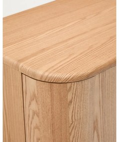 Natúr színű fali mosdó alatti szekrény kőrisfa dekorral 90x35 cm Salaya – Kave Home