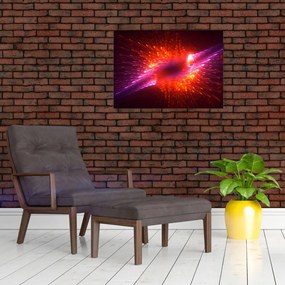 Modern tüskés absztrakció képe (üvegen) (70x50 cm)