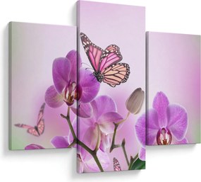 Kép - Pillangó orchidea virágon, lila (90x60 cm)