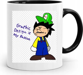 Fekete Bögre Grafika Graphic Is My Passion fényképes nyomtatással