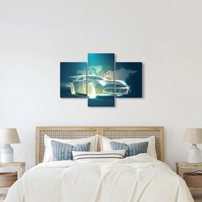 Geometriai formákból készült autó képe (90x60 cm)