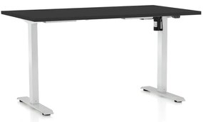 Állítható magasságú asztal OfficeTech A, 120 x 80 cm, fehér alap, fekete