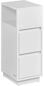 Éjjeliszekrény  2 fiókkal, nyitott rekesszel balra vagy jobbra szerelhető, felhő fehér