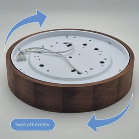 Brilagi - CARVALHO LED RGBW dimmelhető mennyezeti lámpa, 2xE27/9W/230V, Wi-Fi, tölgy, átm. 37,5 cm