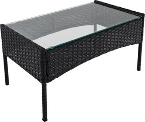 Kerti 4 részes rattan szett, fekete/bézs, RATANA
