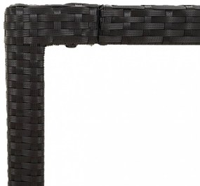 fekete polyrattan falapos kerti asztal 150 x 90 x 75 cm