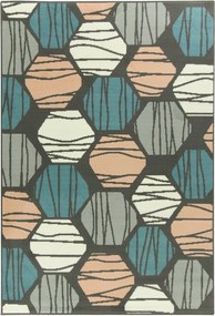 120x170 cm Modern Pasztell Szőnyeg Luna Szürke Méhsejtek A Nappaliba