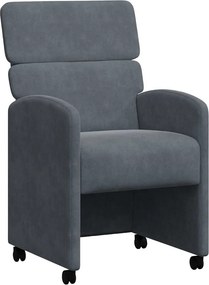 vidaXL Kerekes Étkező Székek 2 pcs Sötétszürke 58 x 65 x 98 cm Bársony