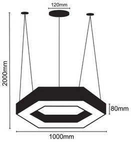 LED Csillár zsinóron LED/50W/230V 4000K átm. 100 cm