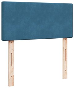 Ottomán ágy matracokkal &amp; LED-ek Sötétkék 200x200cm bársony