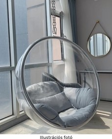 Függő fotel, átlátszó/arany/fehér, BUBBLE NEW TYP 1