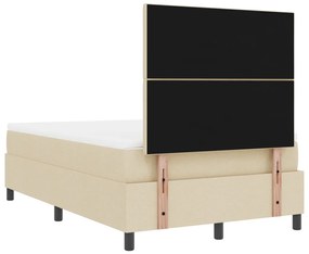 rugós ágy matraccal és LED világítással, krém színben, 120 x 200 cm, szövet
