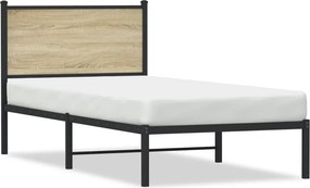 vidaXL sonoma tölgy színű fém ágykeret matrac nélkül 80 x 200 cm