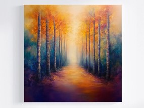Vászonkép Canvas Szabadtér Ősz Fák Út Séta 40x40