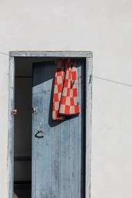 Narancssárga-bézs frottír bio pamut törölköző 50x90 cm Retro – Mette Ditmer Denmark