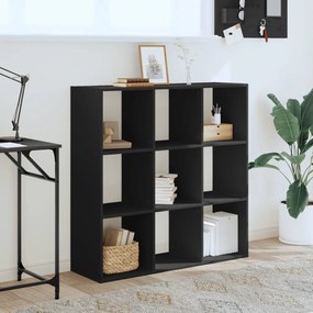 fekete szerelt fa könyvszekrény 102 x 32 x 102 cm