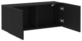 TV Fali Szekrény Fekete Tölgy 100x30x41 cm Mérnöki Fa