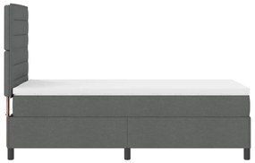 Rugós ágy matraccal és LED világítással - Sötétszürke, 90 x 200 cm szövet
