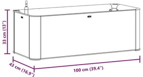fehér kerti magaságyás önöntöző rendszerrel 100 x 43 x 33 cm