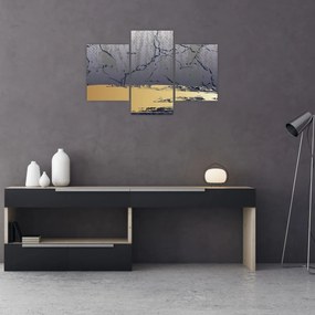 Kép - Kék és arany absztrakció N⁰1 (90x60 cm)