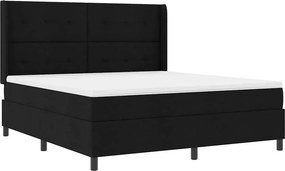 vidaXL LED Box Spring Ágy matracmal Fekete 180 x 200 cm szövet