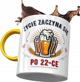 Sárga Bögre Születésnapra 22 22. 22. Ajándék Nyomtatott Fotóval