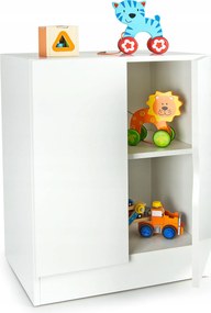 Kétajtós szekrény polccal 60x42x78 cm Fehér matt, pl. gyerekszobába