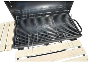 Faszenes grillsütő fekete/fa