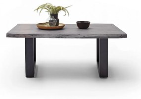 CARTAGENA dohányzó asztal akácfa 110x70cm - U alakú antikolt lábbal - Szürke