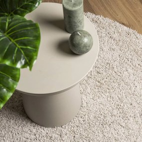PAMPLONA krémszínű magas szálú bolyhos modern szőnyeg Ø 100 cm