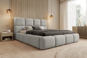 Cloud kárpitozott ágy ágyneműtartóval 160x200 cm - szürke Quelle 83 bouclé