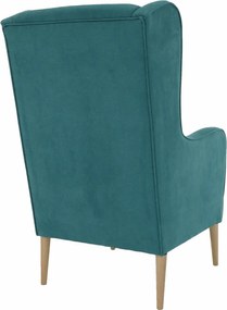 Kényelmes fotel, türkíz/bükk, BREDLY